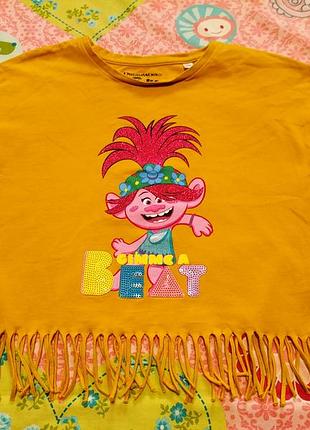 Яскравий,помаранчевий топ для дівчинки 5-6 років