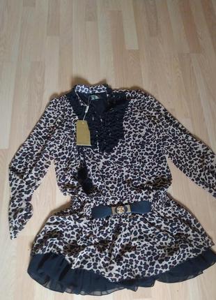 🐆красивая , леопардовая , шифоновая блуза, туника