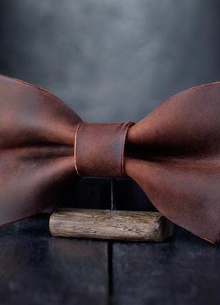 Краватка метелик із натуральної шкіри