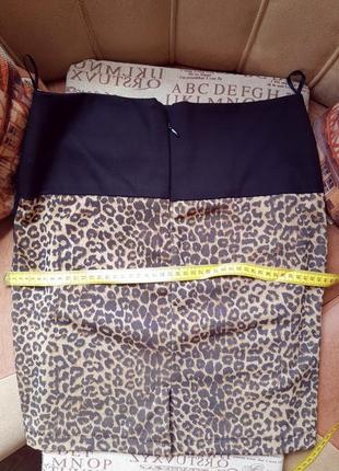 Леопардовая юбка с бантом3 фото
