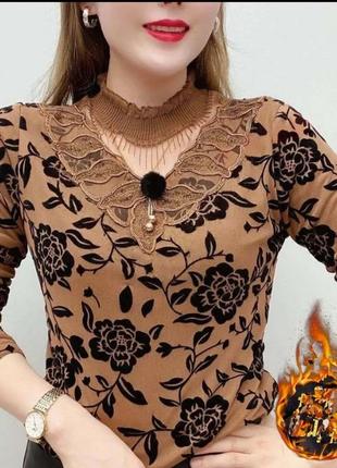 Кофта блуза  блузка прінт принт цветы квіти