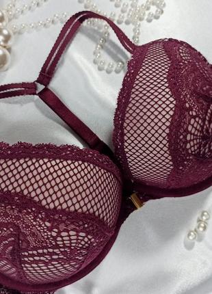 34dd / 75dd стильный кружевной бюстгальтер пуш ап застежка спереди сетчатая спинка new look