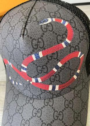 Кепка gucci kingsnake print gg supreme black baseball hat2 фото