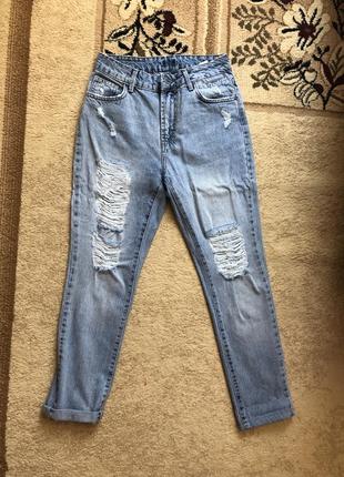 Джинсы mom cracpot jeans denim1 фото