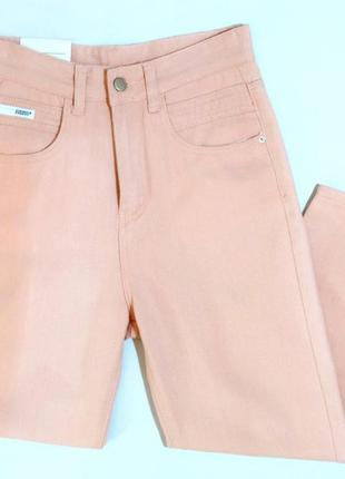 Женские коттоновые джинсы мом розового цвета