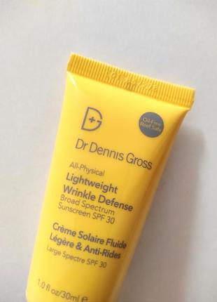 Сонцезахисний крем dr. dennis gross all-physical lightweight wrinkle defense sunscreen spf30,2 фото