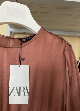 Атласна сатинова сукня плаття zara платье атласное сатиновое2 фото