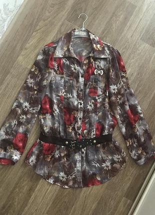 Serpil воздушная блузка {туника} р. м-l с поясом