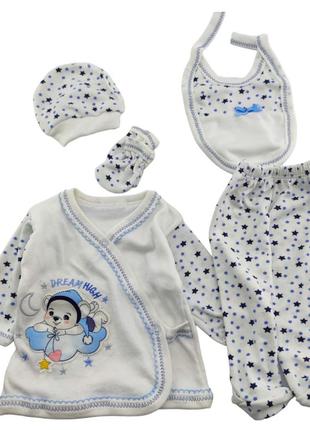 Подарунковий набір костюм 0 до 4 місяців туреччина для новонароджених набір на виписку білий (нпк96)2 фото