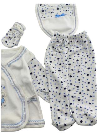 Подарунковий набір костюм 0 до 4 місяців туреччина для новонароджених набір на виписку білий (нпк96)4 фото