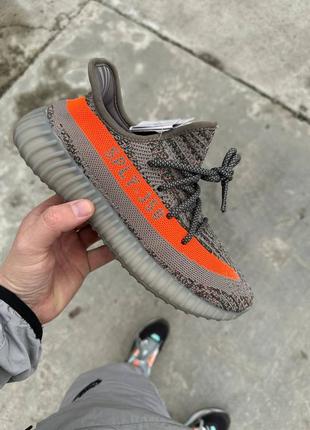 Кроссовки мужские/ женские adidas yeezy boost 350 v2 dark beluga reflective
