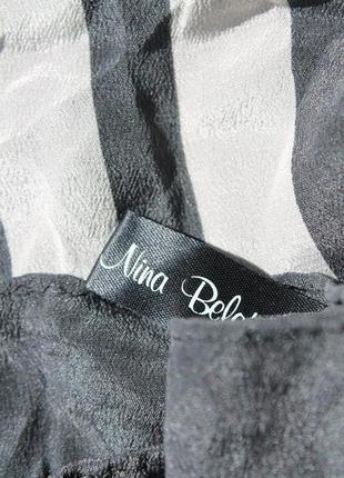 Изящный легкий минималистический шелковый полосатый платок nina bellotti italy2 фото