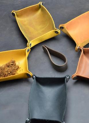 Кожаный тарелка для табака, тарелка для мелочей, натуральная кожа