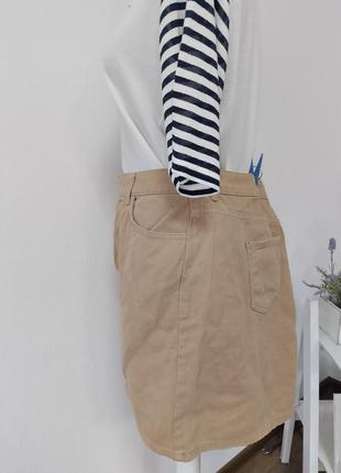 Стильная батальная джинсовая юбка, трапеция3 фото