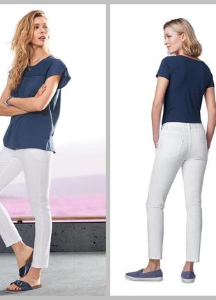 Комфортні стрейчеві білі джинси з довжиною 7/8, tсм tchibo, німеччина 48-50наш