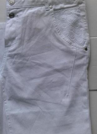 Комфортные стрейчевые белые джинсы с длиной 7/8, tсм tchibo, германия 48-50наш8 фото