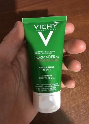 Гель для глубокого очищения жирной, склонной к недостаткам кожи vichy normaderm phytosolution intensive purifying gel 50ml