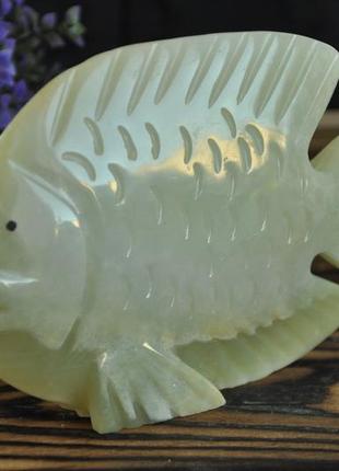 Рыбка из натурального камня оникс, 15см2 фото