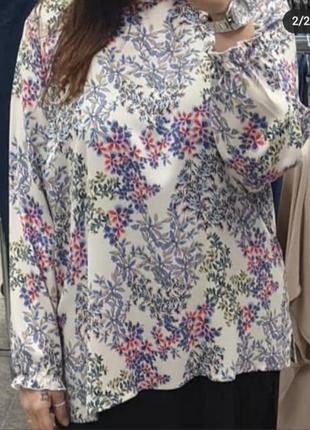 Блуза цветами с длинным рукавом италия3 фото