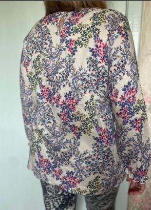 Блуза цветами с длинным рукавом италия5 фото