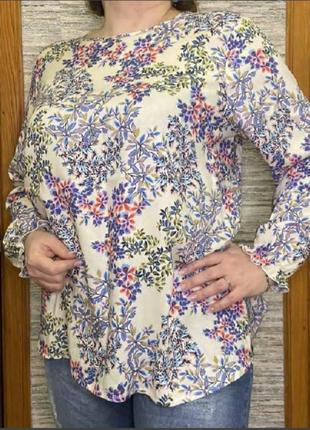 Блуза цветами с длинным рукавом италия4 фото
