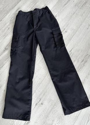 Брюки брюки карго с накладными карманами черные zara3 фото