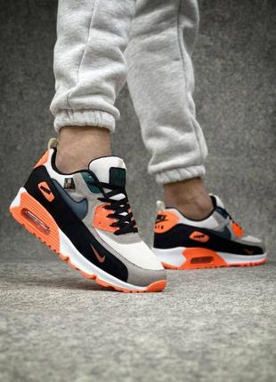 Кросівки nike max 90 orange wb, silver orange, silver blue, black gold, camo