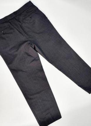 Мужские серые классические брюки в мелкую клетку от немецкого бренда hagman4 фото