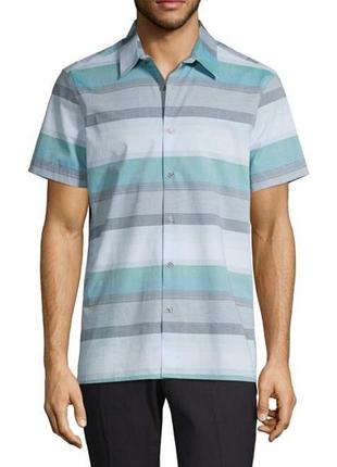 Чоловіча сорочка в смужку з коротким рукавом perry ellis