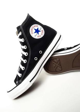 Жіночі кеди converse all star black кеды высокие конверс черные1 фото