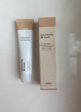 Вл крем с экстрактом центеллы purito cica clearing bb cream light beige 30 мл.21 тон