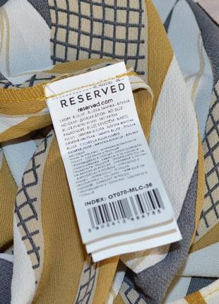 Брендовая блуза reserved italian fabric геометрический принт этикетка5 фото