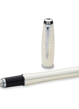 Кулькова ручка parker urban premium pearl metal chiseled, parker 5th technology ink pen (s0976020)