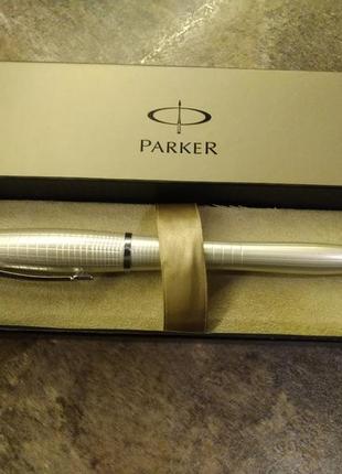 Кулькова ручка parker urban premium pearl metal chiseled, parker 5th technology ink pen (s0976020)2 фото