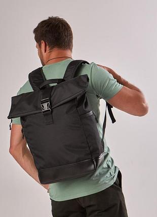 Ролтоп рюкзак трансформер, rolltop backpack чорний