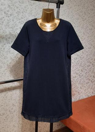 Сукня футболка le conte німеччина р. 46 48 плаття трикотаж рівна вільна з кишенями лампасами1 фото