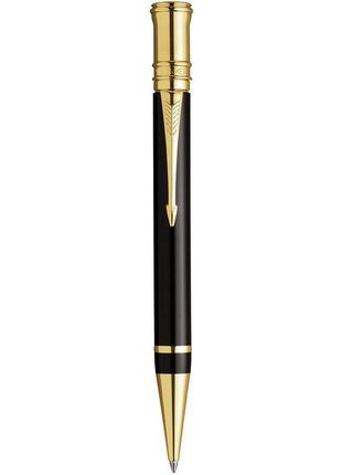 Кулькова ручка parker duofold black with gold-plated trim, ballpoint pen (s0690500)9 фото