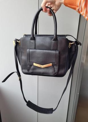 Кожаная сумка тоут, брендовая сумочка, сумка кроссбоди, сумка через плечо8 фото