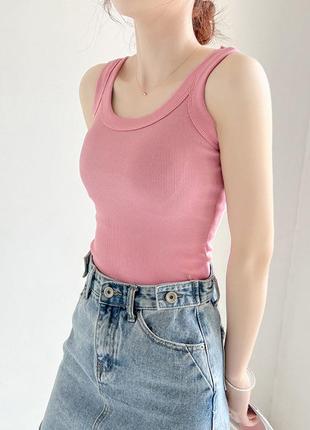 Трикотажна майка із широкими бретелями