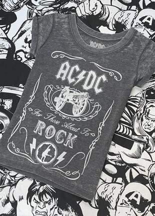 Футболка гармент дай з принтом ac/dc рок-гурт