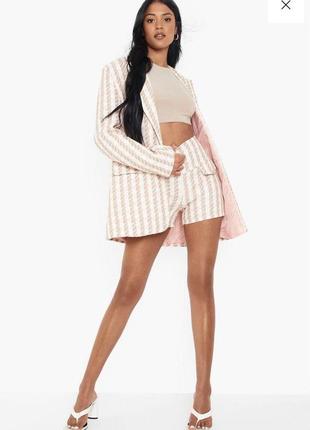 Костюм, піджак, шорти, новий, букле, клітка, від boohoo