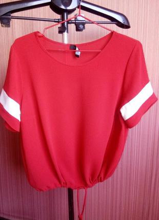 Универсальная блуза красного цвета бренд atmosphere, размер м.8 фото