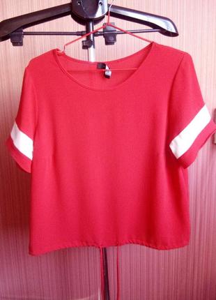 Универсальная блуза красного цвета бренд atmosphere, размер м.9 фото