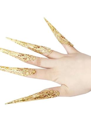 Накладной ноготь золотые украшения для пальцев искусственное ювелирные аксессуары подарок для танца живота скидка акция2 фото