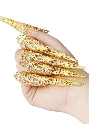 Накладной ноготь золотые украшения для пальцев искусственное ювелирные аксессуары подарок для танца живота скидка акция