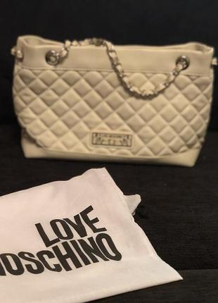Сумка love moschino bag оригинал молочного цвета