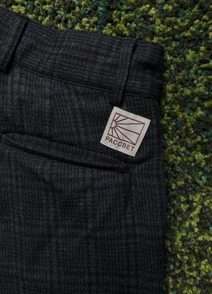 Штаны rassvet checked pleated trousers woven blue (new) | original3 фото