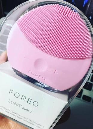 Силиконовая щетка foreo luna mini для чистки лица, массажер луна2 фото