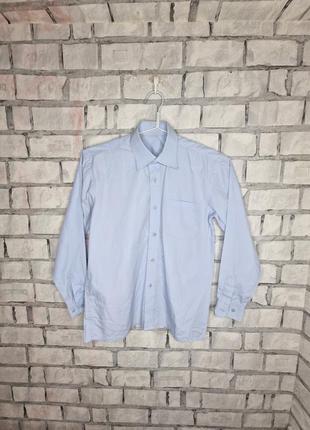 Голубая классическая рубашка 13-14 лет