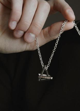 Чоловічий кулон на шию з ланцюжком "geo" з нержавіючої сталі